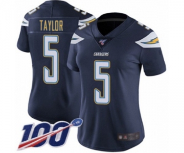 Women's Los Angeles Chargers #5 Tyrod Taylor Navy Blue Team Color Vapor Untouchable Limited Player 100th Season Football Jersey