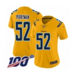 Women's Los Angeles Chargers #52 Denzel Perryman Limited Gold Inverted Legend 100th Season Football Jersey