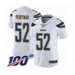 Women's Los Angeles Chargers #52 Denzel Perryman White Vapor Untouchable Limited Player 100th Season Football Jersey