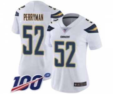 Women's Los Angeles Chargers #52 Denzel Perryman White Vapor Untouchable Limited Player 100th Season Football Jersey