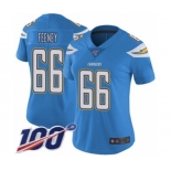 Women's Los Angeles Chargers #66 Dan Feeney Electric Blue Alternate Vapor Untouchable Limited Player 100th Season Football Jersey