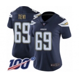 Women's Los Angeles Chargers #69 Sam Tevi Navy Blue Team Color Vapor Untou