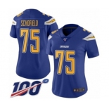 Women's Los Angeles Chargers #75 Michael Schofield Limited Electric Blue Rush Vapor Untouchable 100th Season Football Jersey