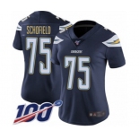 Women's Los Angeles Chargers #75 Michael Schofield Navy Blue Team Color Vapor Untouchable Limited Player 100th Season Football Jersey