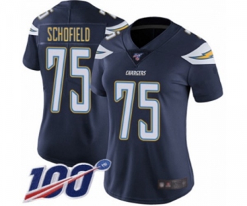 Women's Los Angeles Chargers #75 Michael Schofield Navy Blue Team Color Vapor Untouchable Limited Player 100th Season Football Jersey