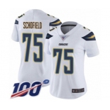 Women's Los Angeles Chargers #75 Michael Schofield White Vapor Untouchable Limited Player 100th Season Football Jersey