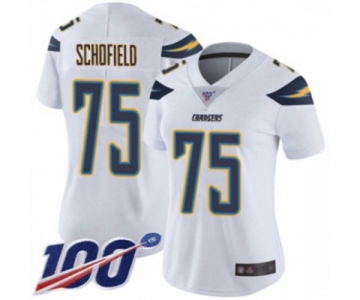 Women's Los Angeles Chargers #75 Michael Schofield White Vapor Untouchable Limited Player 100th Season Football Jersey