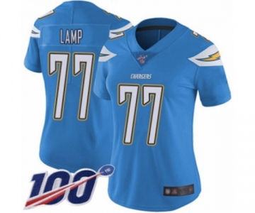 Women's Los Angeles Chargers #77 Forrest Lamp Electric Blue Alternate Vapor Untouchable Limited Player 100th Season Football Jersey