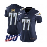 Women's Los Angeles Chargers #77 Forrest Lamp Navy Blue Team Color Vapor Untouchable Limited Player 100th Season Football Jersey