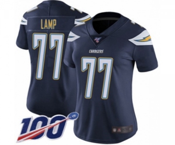 Women's Los Angeles Chargers #77 Forrest Lamp Navy Blue Team Color Vapor Untouchable Limited Player 100th Season Football Jersey