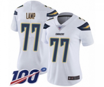 Women's Los Angeles Chargers #77 Forrest Lamp White Vapor Untouchable Limited Player 100th Season Football Jersey