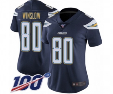 Women's Los Angeles Chargers #80 Kellen Winslow Navy Blue Team Color Vapor Untouchable Limited Player 100th Season Football Jersey