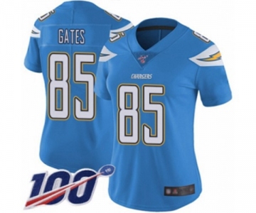 Women's Los Angeles Chargers #85 Antonio Gates Electric Blue Alternate Vapor Untouchable Limited Player 100th Season Football Jersey