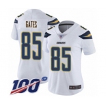 Women's Los Angeles Chargers #85 Antonio Gates White Vapor Untouchable Limited Player 100th Season Football Jersey