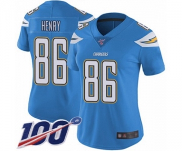 Women's Los Angeles Chargers #86 Hunter Henry Electric Blue Alternate Vapor Untouchable Limited Player 100th Season Football Jersey