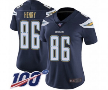 Women's Los Angeles Chargers #86 Hunter Henry Navy Blue Team Color Vapor Untouchable Limited Player 100th Season Football Jersey