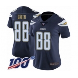 Women's Los Angeles Chargers #88 Virgil Green Navy Blue Team Color Vapor Untouchable Limited Player 100th Season Football Jersey