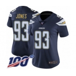 Women's Los Angeles Chargers #93 Justin Jones Navy Blue Team Color Vapor Untouchable Limited Player 100th Season Football Jersey