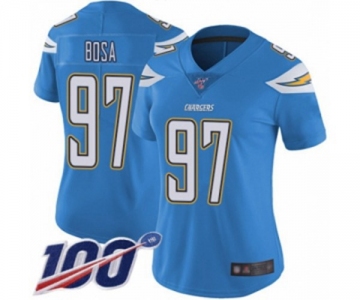 Women's Los Angeles Chargers #97 Joey Bosa Electric Blue Alternate Vapor Untouchable Limited Player 100th Season Football Jersey