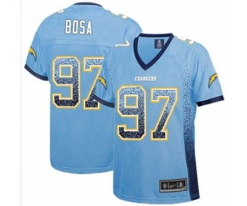 Women's Los Angeles Chargers #97 Joey Bosa Elite Electric Blue Drift Fashion Football Jersey