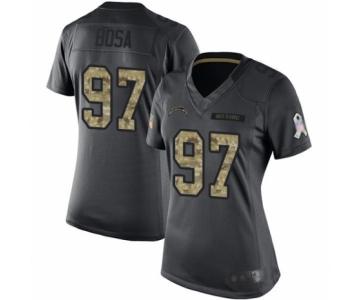 Women's Los Angeles Chargers #97 Joey Bosa Limited Black 2016 Salute to Service Football Jersey