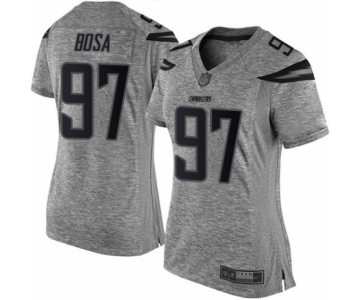 Women's Los Angeles Chargers #97 Joey Bosa Limited Gray Gridiron Football Jersey