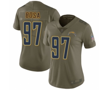 Women's Los Angeles Chargers #97 Joey Bosa Limited Olive 2017 Salute to Service Football Jersey