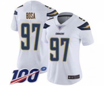 Women's Los Angeles Chargers #97 Joey Bosa White Vapor Untouchable Limited Player 100th Season Football Jersey