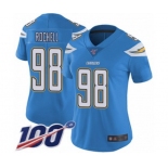 Women's Los Angeles Chargers #98 Isaac Rochell Electric Blue Alternate Vapor Untouchable Limited Player 100th Season Football Jersey