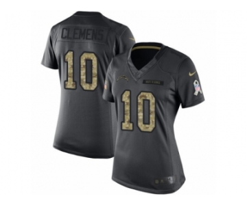 Women's Nike Los Angeles Chargers #10 Kellen Clemens Limited Black 2016 Salute to Service NFL Jersey