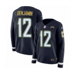 Women's Nike Los Angeles Chargers #12 Travis Benjamin Limited Navy Blue Therma Long Sleeve NFL Jersey