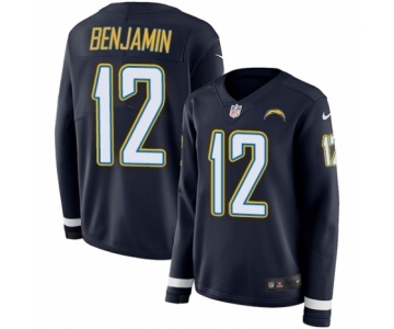 Women's Nike Los Angeles Chargers #12 Travis Benjamin Limited Navy Blue Therma Long Sleeve NFL Jersey