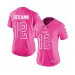 Women's Nike Los Angeles Chargers #12 Travis Benjamin Limited Pink Rush Fashion NFL Jersey