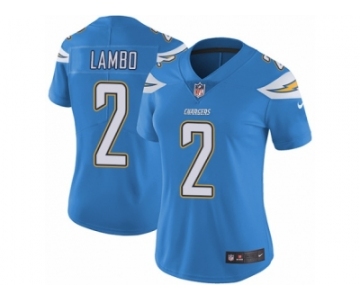 Women's Nike Los Angeles Chargers #2 Josh Lambo Vapor Untouchable Limited Electric Blue Alternate NFL Jersey