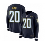 Women's Nike Los Angeles Chargers #20 Desmond King Limited Navy Blue Therma Long Sleeve NFL Jersey