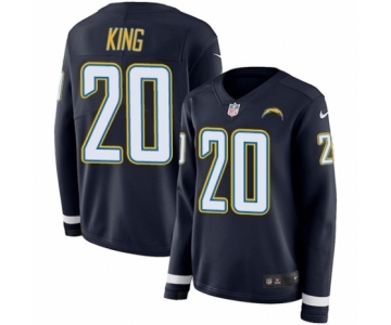 Women's Nike Los Angeles Chargers #20 Desmond King Limited Navy Blue Therma Long Sleeve NFL Jersey