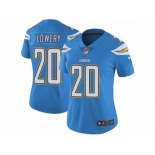 Women's Nike Los Angeles Chargers #20 Dwight Lowery Vapor Untouchable Limited Electric Blue Alternate NFL Jersey