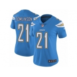 Women's Nike Los Angeles Chargers #21 LaDainian Tomlinson Vapor Untouchable Limited Electric Blue Alternate NFL Jersey