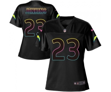 Women's Nike Los Angeles Chargers #23 Rayshawn Jenkins Game Black Fashion NFL Jersey