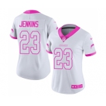 Women's Nike Los Angeles Chargers #23 Rayshawn Jenkins Limited White Pink Rush Fashion NFL Jersey