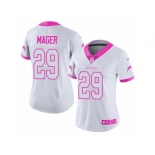 Women's Nike Los Angeles Chargers #29 Craig Mager Limited White-Pink Rush Fashion NFL Jersey