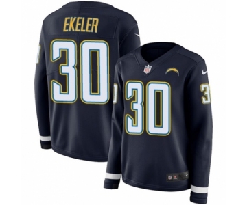 Women's Nike Los Angeles Chargers #30 Austin Ekeler Limited Navy Blue Therma Long Sleeve NFL Jersey