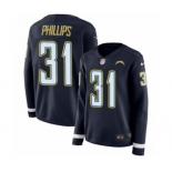 Women's Nike Los Angeles Chargers #31 Adrian Phillips Limited Navy Blue Therma Long Sleeve NFL Jersey