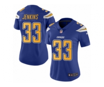 Women's Nike Los Angeles Chargers #33 Rayshawn Jenkins Limited Electric Blue Rush NFL Jersey