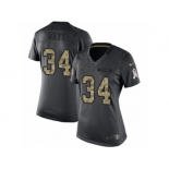 Women's Nike Los Angeles Chargers #34 Derek Watt Limited Black 2016 Salute to Service NFL Jersey