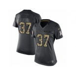 Women's Nike Los Angeles Chargers #37 Jahleel Addae Limited Black 2016 Salute to Service NFL Jersey