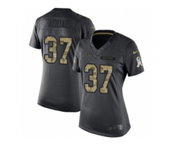 Women's Nike Los Angeles Chargers #37 Jahleel Addae Limited Black 2016 Salute to Service NFL Jersey