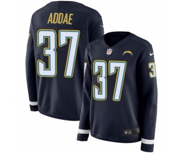 Women's Nike Los Angeles Chargers #37 Jahleel Addae Limited Navy Blue Therma Long Sleeve NFL Jersey