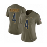 Women's Nike Los Angeles Chargers #4 Michael Badgley Limited Olive 2017 Salute to Service NFL Jersey