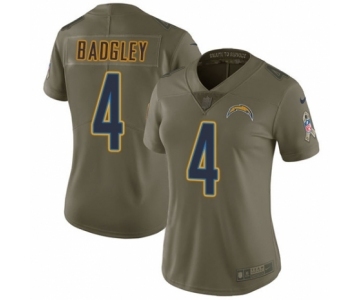 Women's Nike Los Angeles Chargers #4 Michael Badgley Limited Olive 2017 Salute to Service NFL Jersey